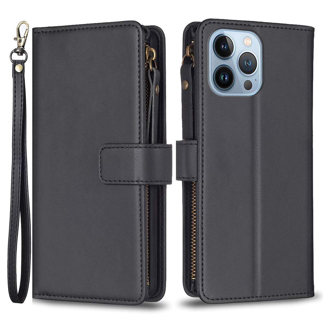 BF Style-19 Zipper Pocket Stand Case for iPhone 13 Pro Wallet PU Leather Shockproof Phone Cover BF Style-19 Zipper Pocket Stand Case for iPhone 13 Pro Wallet PU Leather Shockproof Phone Cover